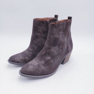 Lucky Brand Natania Ankle Boot Bracken Aurora Brown Suede Womens Size 7